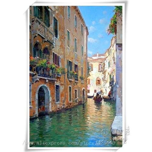 Venice oil painting italian landscape oil painting on canvas hight Quality oil painting Venice CANAL Gondola 1
