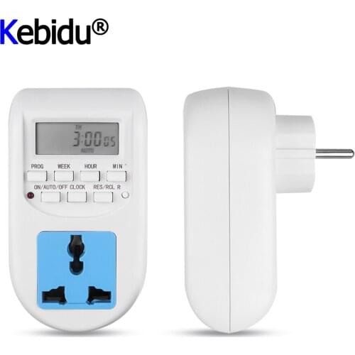 KEBIDU 220V Smart Digital Timer Energy Saving Timer Programmable Electronic Timer Socket Switch EU Plug For Home