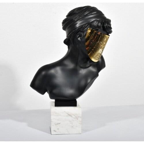 CREATIVE MASKED DAVID MEDICI FIGURINE MARBLE BASE ART SCULPTURE RESIN ART&CRAFT EUROPEAN LIVING ROOM OFFICE ORNAMENTS R2343