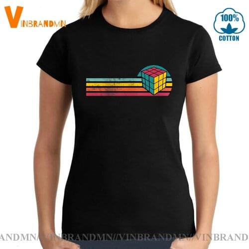 Best Gift for Teenage Girls Retro Magic Square T-shirt Latest Summer Apparel Vintage Style Rubik Magic Cube T shirt