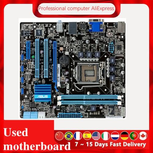 For ASUS P8H67-M LX Computer Motherboard LGA 1155 DDR3 For Intel H67 P8H67 Desktop Mainboard SATA II PCI-E X16 Used