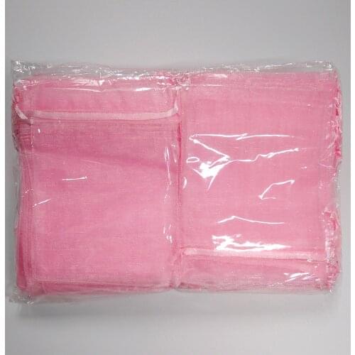 100pcs Pink Organza Bag Wedding Gift Bag Pouches Jewelry Packaging Bags Jewellery Bags Pouch 7x9 9x12 10x15 13x18 15x20 20x30cm