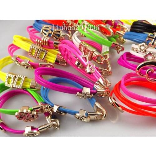 2013 Fashion NEW 24 pcs One Direction Mixed Styles Leather Bracelets Bangles Wholesale Jewelry