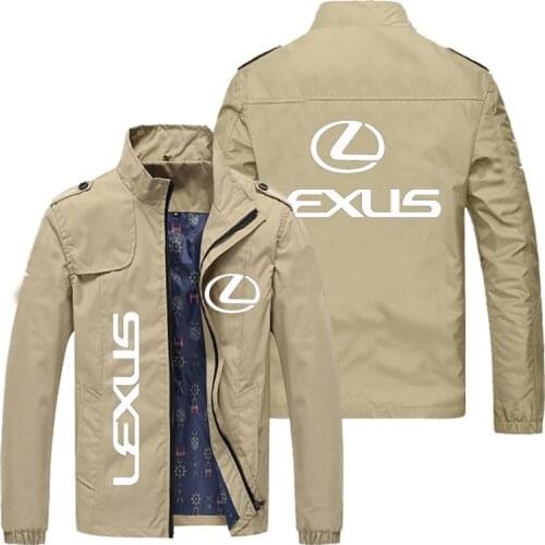 New 2021 Spring Autumn Men Lexus Car Logo Stand Collar Casual Sweatshirt Long Sleeve Zipper Cardigan Jacket 5 Colors
