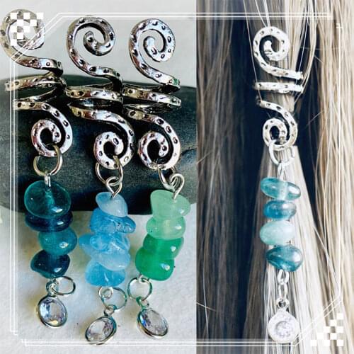 Original Crystal Viking Spiral Secretly Beaded Witchcraft Hair Braided Retro Hair Accessories Witchcraft Women Accessories