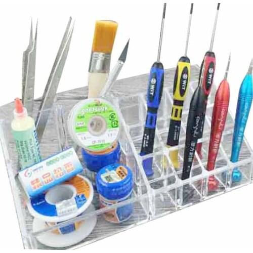 PHONEFIX Acrylic Plastic Toolbox Transparent Electronic Components Storage Box Parts Screws Container for Mobile Phone Repair