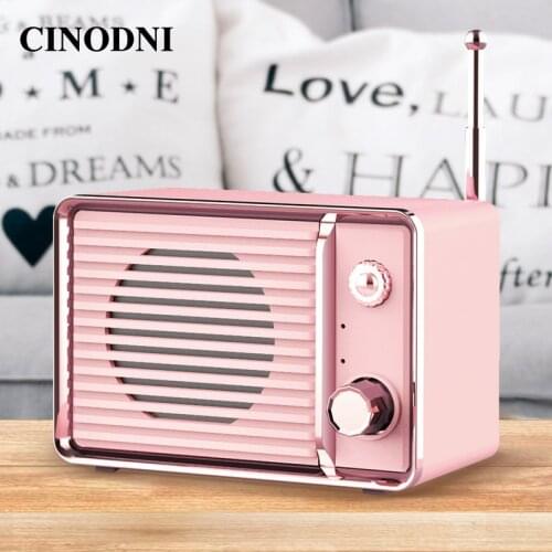 Audio Mobile Phone Portable Rechargeable Mini Retro Bluetooth Speaker Radio Cute Outdoor Mini Speakers Travel Music Player DW01