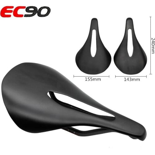 EC90 New All Carbon Fiber Bicycle Saddle MTB Mountain Road Bike Hollow Design Seat Cycling Smooth Comfortable Black Saddle 2021