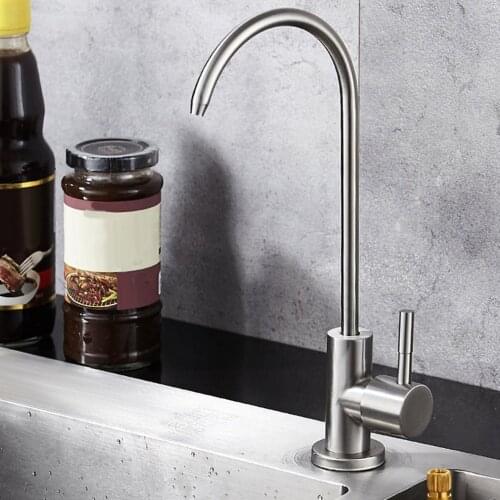 Stainless Steel Kitchen Bar Sink Reverse Osmosis RO Filtration Drinking Water Faucet Lead-Free In Brushed Nickel Finish