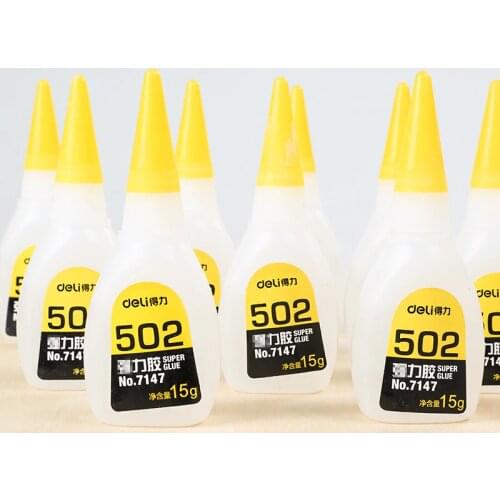 5pcs 15g Deli 502 Super Liquid Glue Instant Quick Drying Cyanoacrylate Adhesive Repair Leather Rubber Metal Strong Bond Fast