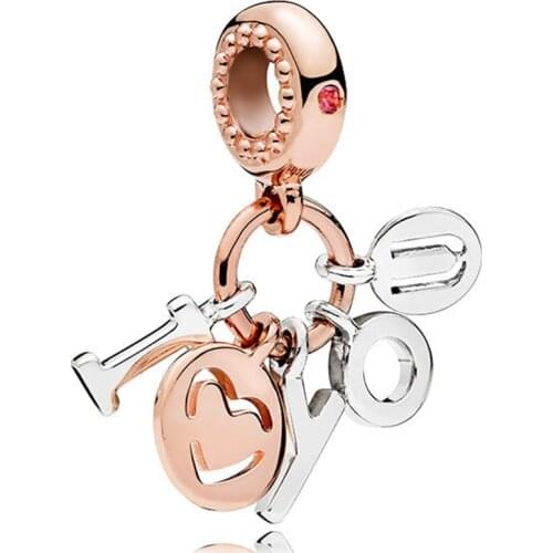 Original 925 Sterling Silver Charm Fashion Letter Pendant Fit Pandora Women Bracelet & Necklace Diy Jewelry