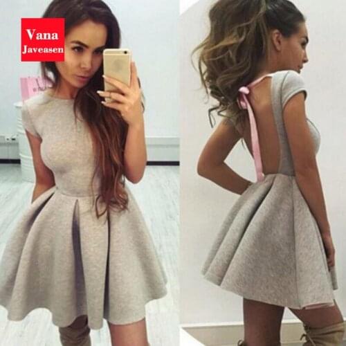 Vana Javeasen Sexy Women Dress For Women Lace Up Hollow Out Backless Womens Dresses A-Line Evening Party Night Club Female Dress
