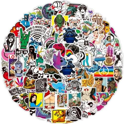 10/30/50/100PCS Mix Rock Cool Stickers Aesthetic Skateboard Laptop Motorcycle Car Waterproof Graffiti Decal Toy Sticker for Kids
