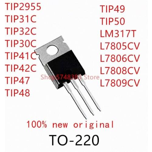 10PCS TIP2955 TIP31C TIP32C TIP30C TIP41C TIP42C TIP47 TIP48 TIP49 TIP50 LM317T L7805CV L7806CV L7808CV L7809CV TO-220
