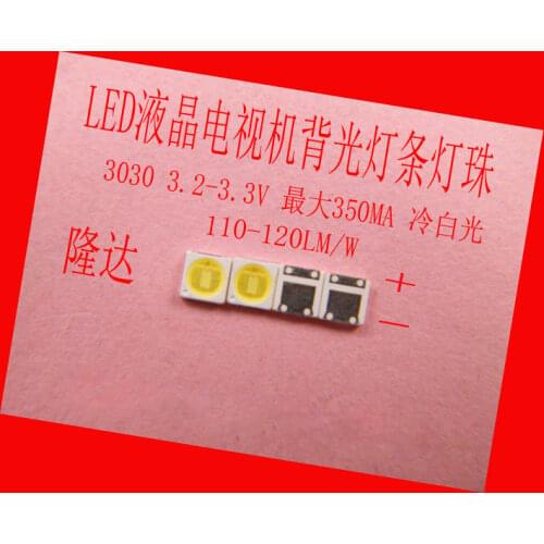 100piece/lot FOR repair Konka LCD TV LED backlight Article lamp SMD LEDs Lunda 3030 3V Cold white light emitting diode