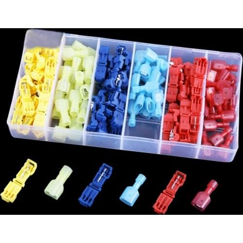 120pcs Quick Electrical Cable Connectors Snap Splice Lock Wire Terminals Crimp Electric Wire Crimp Connectors Cable Joiner