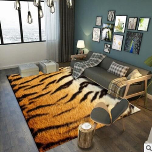 3D Leopard/Zebra/Tiger Striped Print Creative Modern Rug Door Mat Living Room Bedroom Area Rugs Floor Carpet Throw