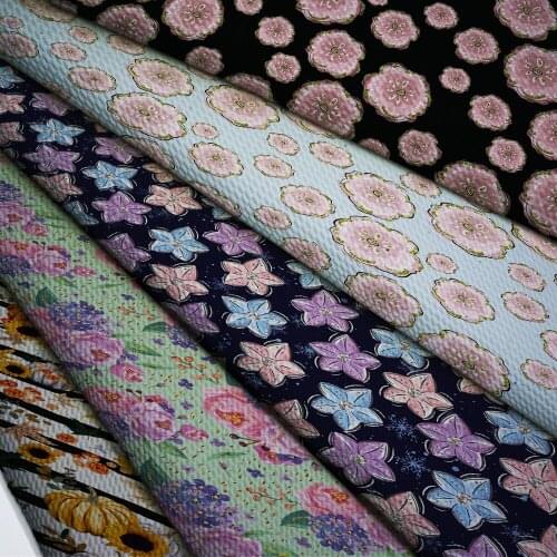 50cm*140cm Flower Printed Printed Bullet Texture Liverpool Fabric For clothing Stretch Knit Fabric For Hair Band L18331