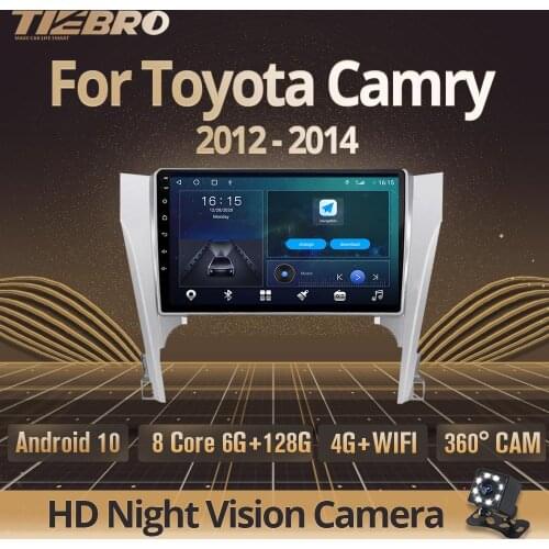 TIEBRO For Toyota Camry 2012-2014 Car Radio 2 Din Android 10.0 GPS Car Radio Multimedia Video Player Navigation NO 2Din DVD