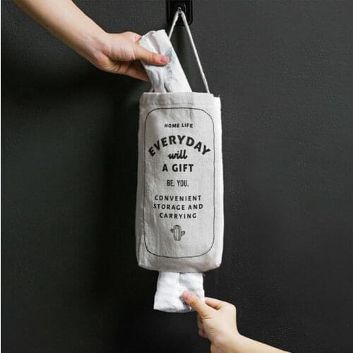 Grocery Bag Organizer Kitchen Home Wall Mount Plastic Holder Storage Dispenser