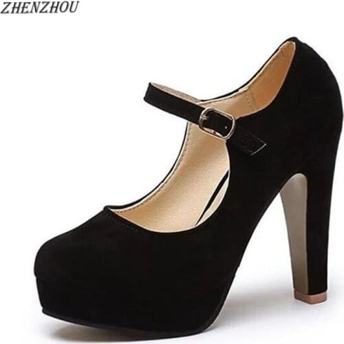Free shipping shoes woman Pumps 2018 Women 's shoes summer the new sexy high heels rounded suede comfortable work shoes 12cm