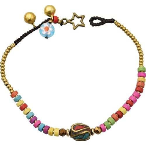 Bohemian Simple Handmade Star Bell Beaded Bracelets Set for Women Geometric Layered Bracelets Bangles Jewelry