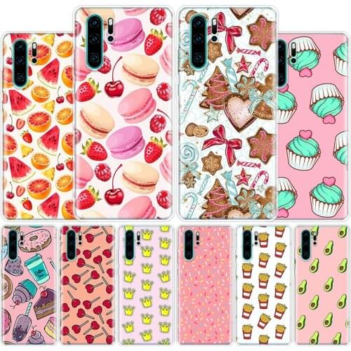 Doughnut Biscuit Chocolates Macaroon Cover Phone Case For Huawei Honor 10 9 20 Lite 9X 8X 8S 8A 7X 7A Pro Y5 Y6 Y7 Y9 2019 Y9S 1