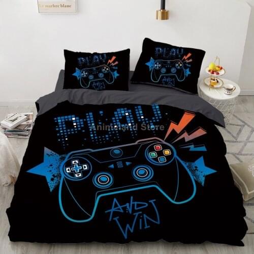Black Gamepad Bedding Set Game Kids 3d Bed Linen Quilt Duvet Cover Sets Home Textile Decor Twin Single Queen King Size Luxury