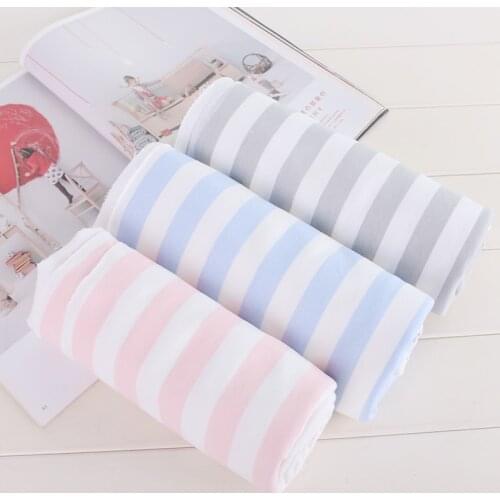 50*185cm Baby Cloth Cotton Class A Knitting Small Loop Printing Striped Fabric Spring And Autumn Models Guard Clothing Fabric