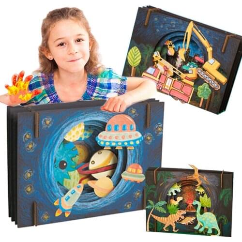 DIY Vast Starry Sky Craft Toys For Children Lovely Dinosaur Children Handmade DIY Crafts For Kids Interactive Educational Toys