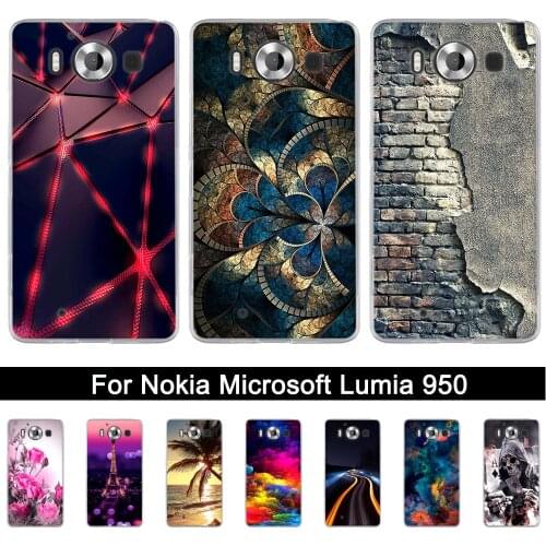 For Nokia Microsoft Lumia 950 Soft TPU Case for Lumia 950 Silicone Print Back Phone Case Cover For Nokia 950 Painted Shells Bags
