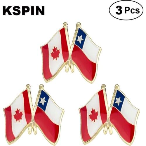 Canada & Chile Frendship Lapel Pin Brooches Pins Flag badge Brooch Badges