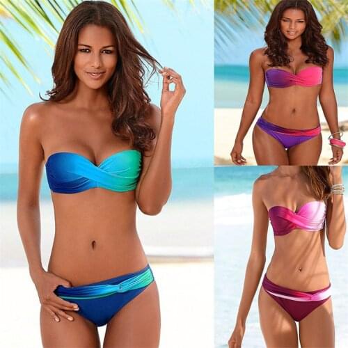 YICN 2021 New Sexy Swimwear Women Retro Summer Push Up Bikini Set Swimsuit 2 Piece Set Women Beachwear Bathing Suit Biquini