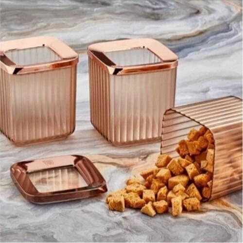 Vip John Square Storage box Copper 3x800 ml Kitchen Set long lasting the storage cabinet summer winter very kullanıslı