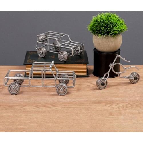 Multiple Use Moveable Wheels Pickup Trucks Decor Figurine for Table