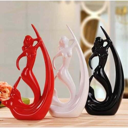 Fashion home decoration ceramic mermaid as a wedding gift new house accessories