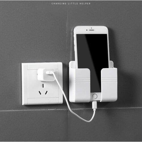 Wall Mounted Organizer Phone Charging Bracket Air Conditioner TV Remote Control Storage Multifunction USB Charging Stand