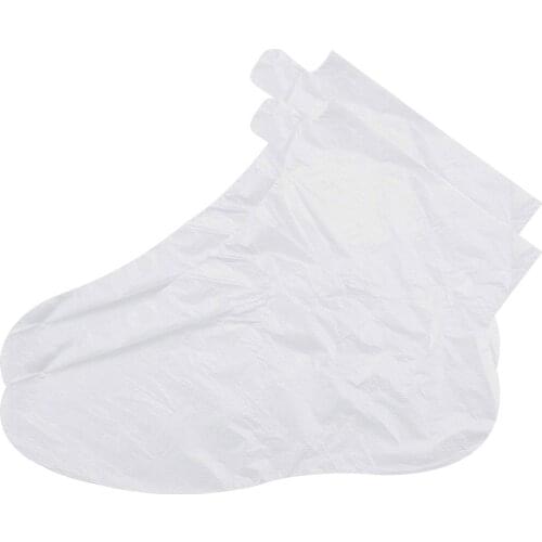 200pcs Thicker Hot Spa Larger Foot Bags PE Disposable Booties Covers Thermal Therapy Skin Care Socks Paraffin Bath Liner Clear