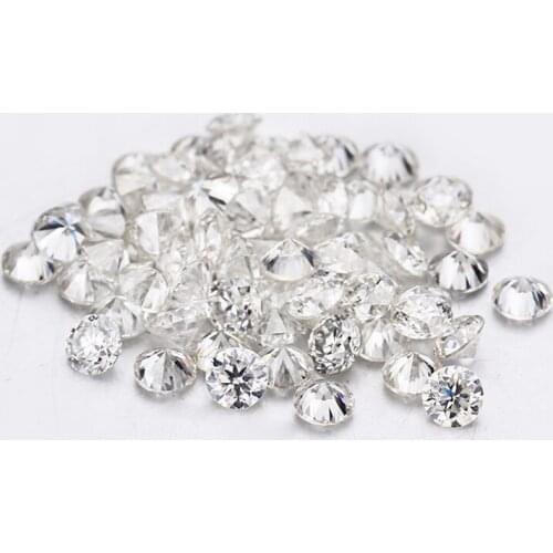 Wholesale in bulk white clear EF 0.7-2.8mm sell in carat on inventory round brilliant cut small szies moissanites