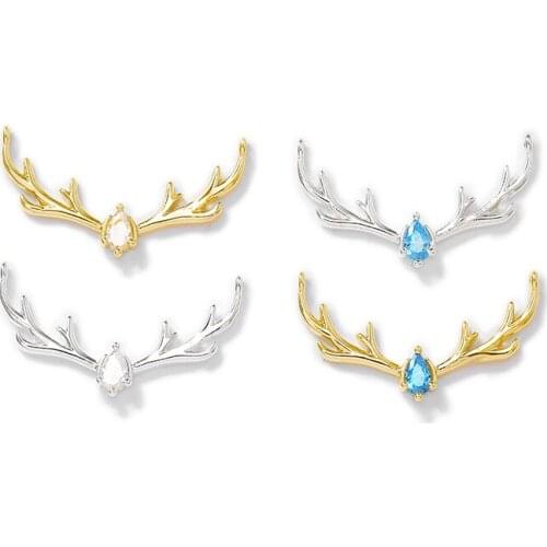 Factory Wholesale Gold Color Brass and Zircon Deer Charms Pendants Necklace and Bracelet Earring Diy Jewelry Accessories