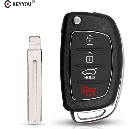 KEYYOU 4 Buttons Flip Folding Remote Key Shell Fob Case For HYUNDAI Mistra Santa Fe Sonata Tucson Accent I30 I40 I45