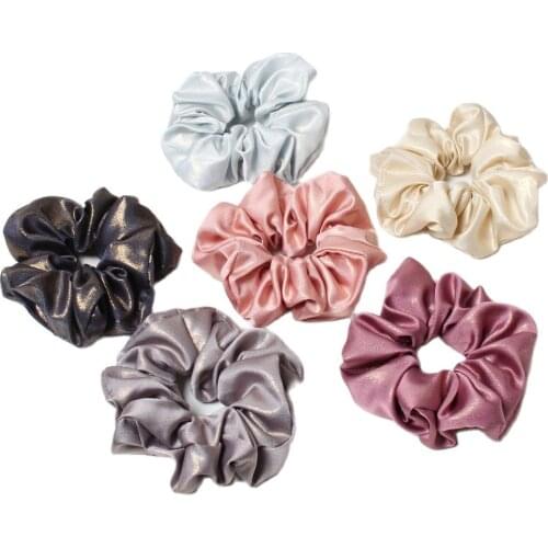 2PK Shiny Large Scrunchies Rubber Hair Ties Elastic Hair Bands Girls Ponytail Holder Hair Scrunchie Women Hair Accessories