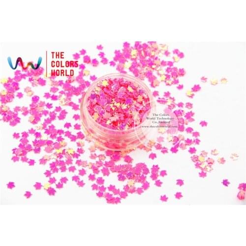 SFY04-6 Amazing Glitter Sequins Maple leaf shaped 4mm Size sequins for nail Art or DIY decoration