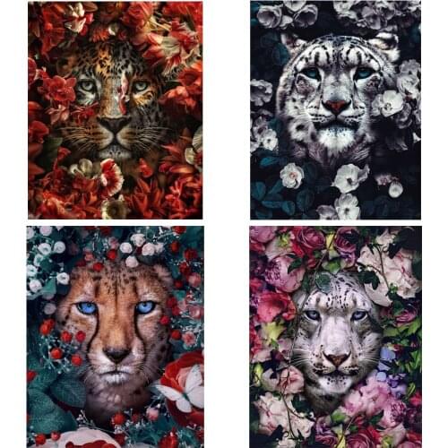 Modern Wall Canvas Painting Animal Art Posters Prints Tiger Leopard Home Wall Pictures for Living Room Home Wall Cuadros Decor