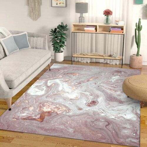 Modern Nordic Abstract Pink Gold Carpet For Kitchen Home Bedroom Sofa Bedside Rectangle Area Rugs Home Decorative Mat Alfombra
