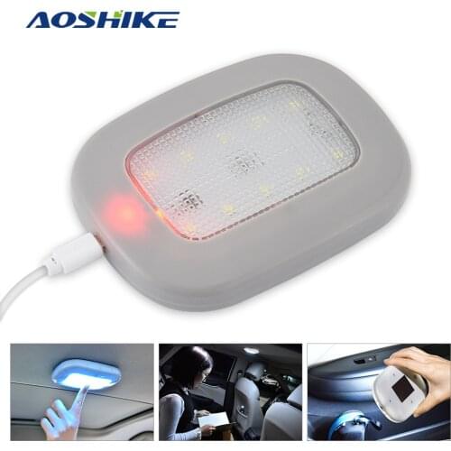 AOSHIKE 1PCS Car Interior Light LED Light Car Ceiling Reading Light Magnet Ceiling Lamp Universal Vehicle Interior USB Charging