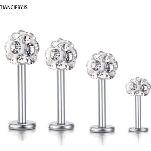 TIANCIFBYJS Fashion body jewelry (L25) Free shipping 50pcs/lot stainless steel ball lip labret ring piercing jewelry