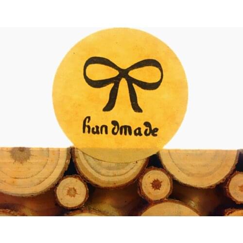 1200pcs/lot Vintage 30mm Handmade Round Bow design Kraft Paper Seal Label Sticker for Gift Packing Nice Retro Sticker wholesale
