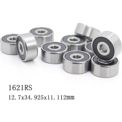 1621 2RS ABEC-1 (10PCS) 1/2"x1 3/8"x7/16" inch Ball Bearings 12.7mm x 34.925mm x 11.112mm 1621RS