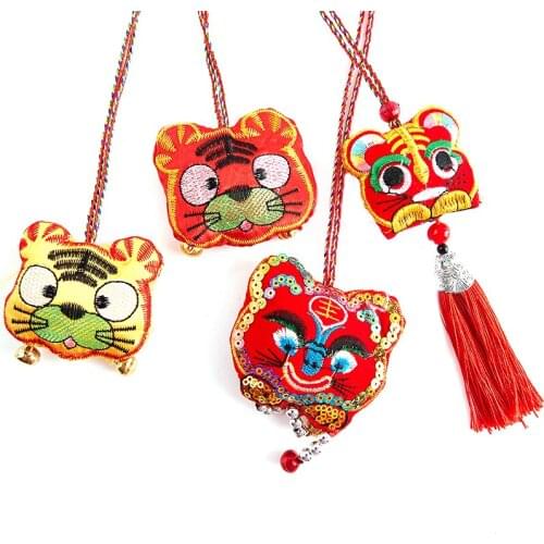 2022 Year Of The Tiger Chinese New Year Mascot Zodiac Plush Tiger Toys Stuffed Animals Small Pendant Key Chains